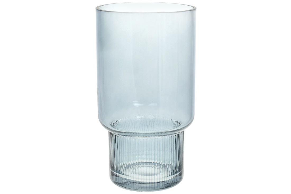 Ваза скляна Фуджі, 25см, колір - світло-блакитний ТОВАР ВІД ВИРОБНИКА