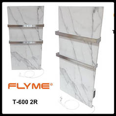 Керамічний полотенцесушитель Flyme 600T (2R) з двома ручками, білий мармур