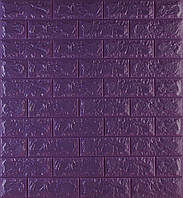 Декоративная 3D панель самоклейка под кирпич Фиолетовый 700x770x7мм (016-7)