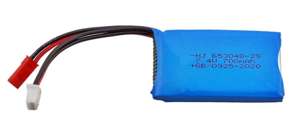 Акумулятор літій-полімерний 700mAh 7.4V 653048 (803155) високострумовий 25C для Feilun FT007, FX059, FX176