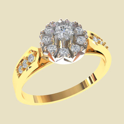 Кольцо помолвочное серебряное с бриллиантами, фото 1