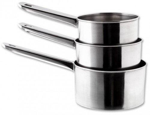 Набір ковшів із нержавіючої сталі 3шт 750 + 1 + 1,2л, фото 1