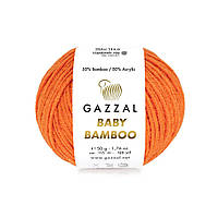 Gazzal BABY BAMBOO (Газзал Бейби Бамбу) № 95202 оранжевый (Пряжа бамбук, нитки для вязания)