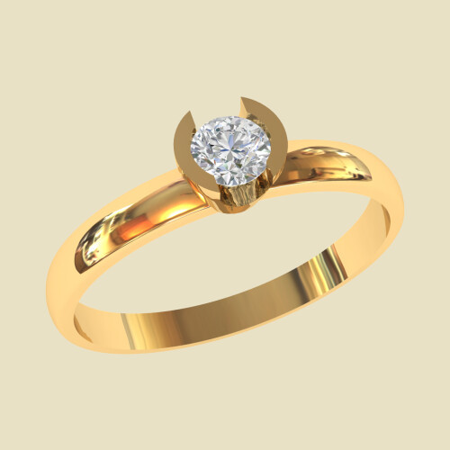 Кольцо помолвочное серебряное с бриллиантами