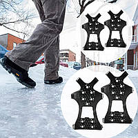 Ледоступы на обувь 10 шипов "Семейный комплект 2 пары" размер М-L , противоскользящие накладки на обувь