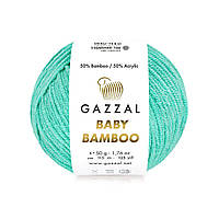 Gazzal BABY BAMBOO (Газзал Бейбі Бамбу) № 95214 зелена бірюза (Пряжа бамбук, нитки для в'язання)