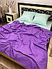Комплект постільної білизни однотонний фіолетовий/ салатовий двоспальний BF, фото 9
