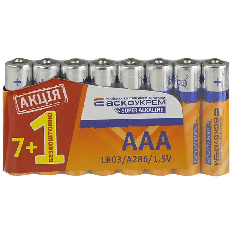 Батарейка АСКО-УКРЕМ Super Alkaline AАА 8 шт.