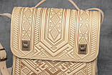 Велика шкіряна сумка через плече бежева, сумка ручної роботи з натуральної шкіри, фото 7