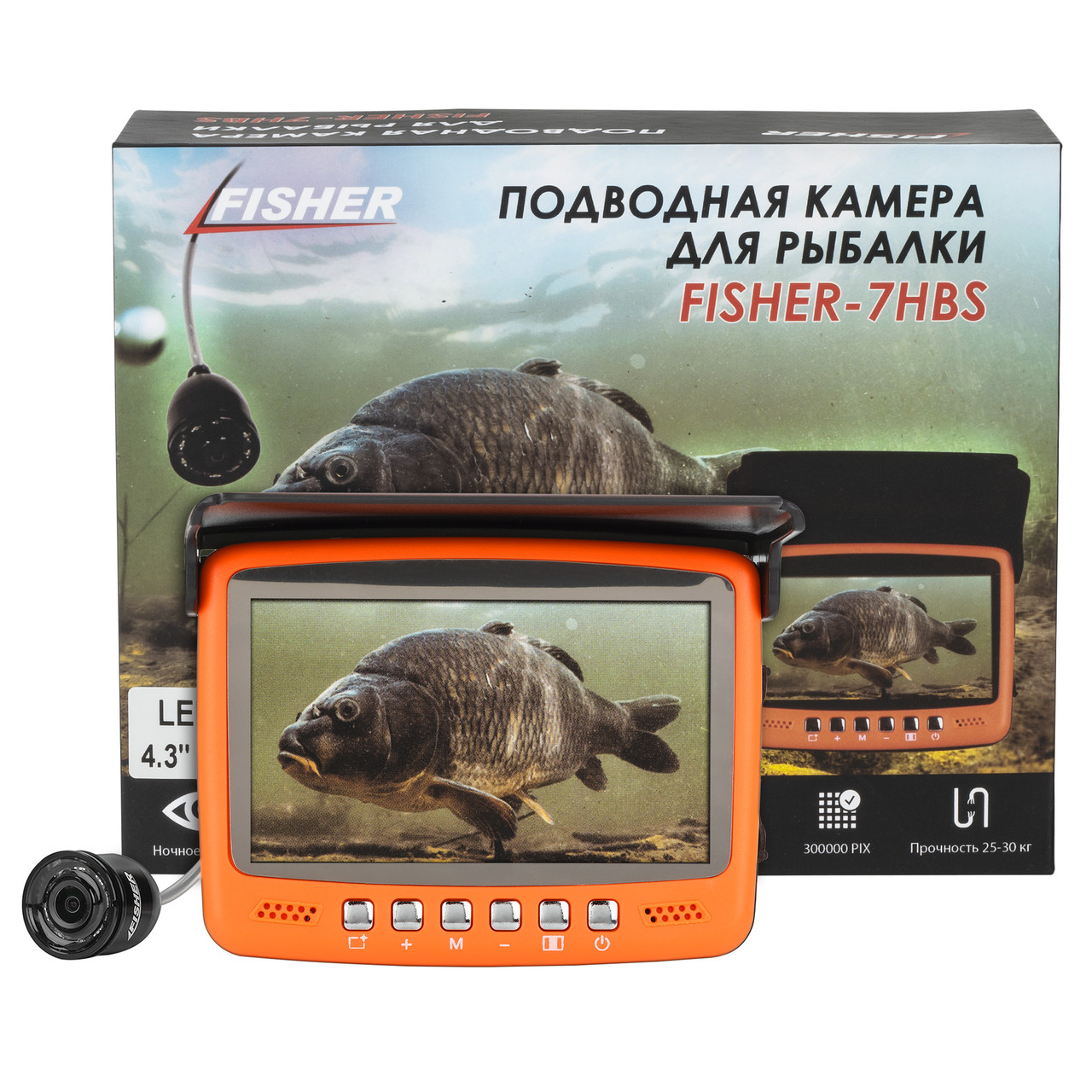 Підводна відеокамера для риболовлі Fisher CR110-7HBS 15m з сонцезахисним козирком! Гарантія!