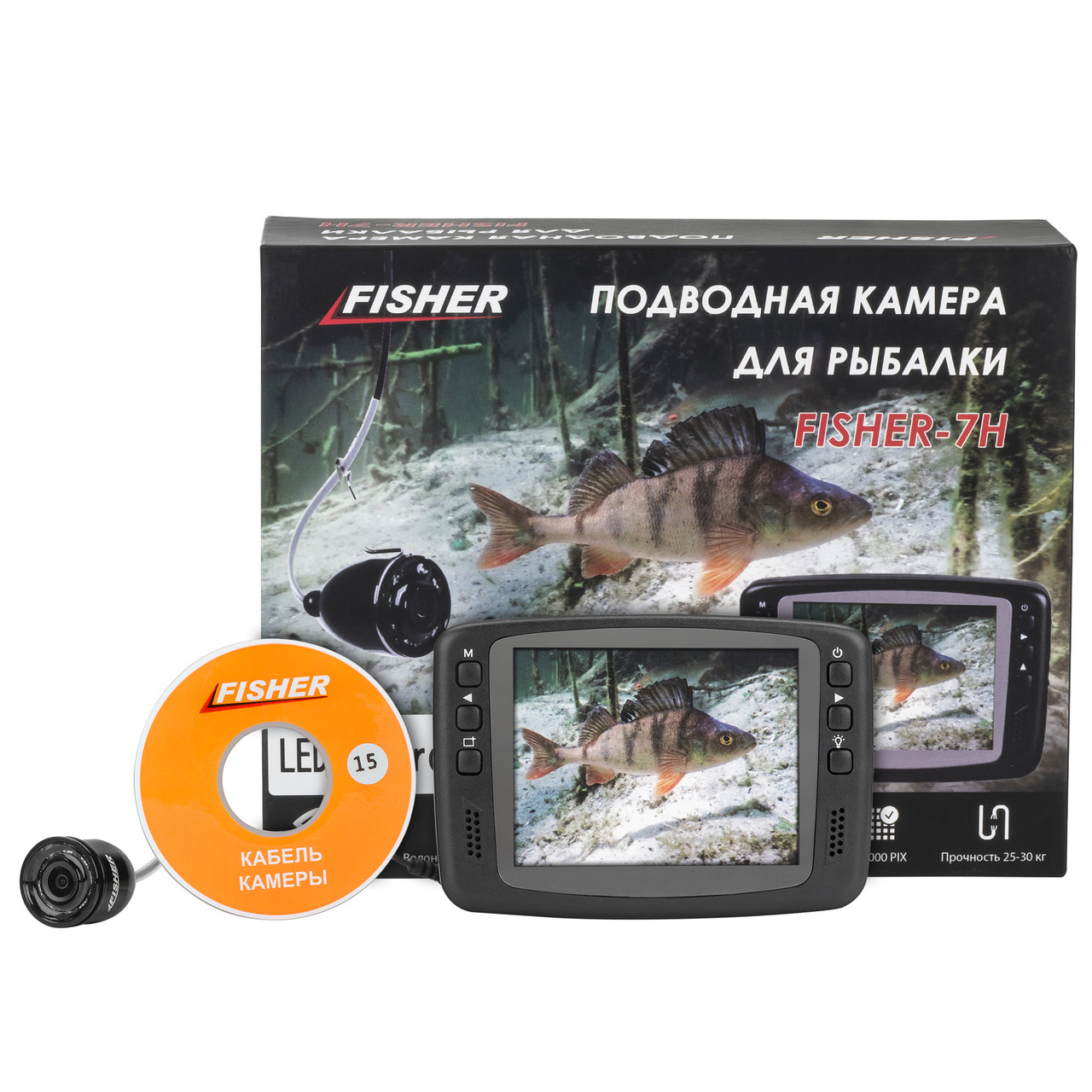 Підводний кольорова відеокамера для риболовлі Fisher CR110-7H 15m Гарантія!