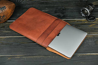 Чохол для MacBook Дизайн №25 з натуральної шкіри колір Вишня, фото 3