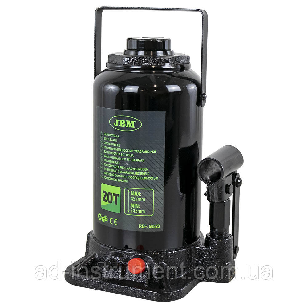 Домкрат пляшковий 20т, 242-452 мм. 50823 JBM
