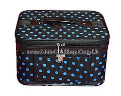 Малий кейс для косметики в дрібний Блакитний горошок