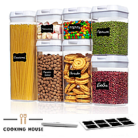 Набір контейнерів для зберігання харчових продуктів, сипучих та рідин з герметичною кришкою Cooking House
