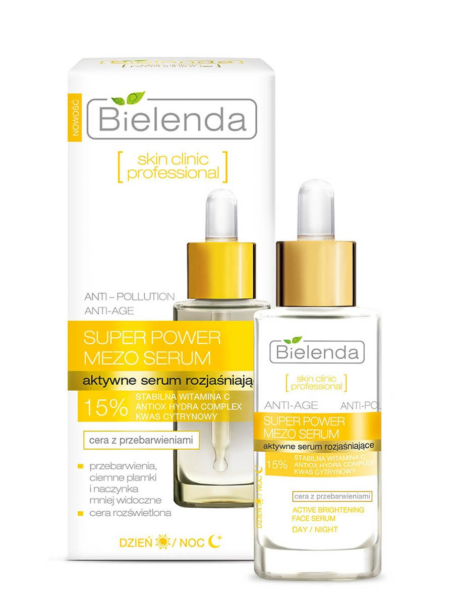 Активна просвітлювальна сироватка Anti-Age Bielenda Skin Clinic Professional Super Power Mezo Serum