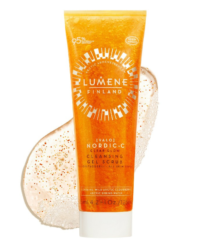Надає сяйво очищаючий гель-скраб для особи Lumene NORDIC-C Valo Clear Glow Cleansing Gel Scrub