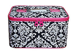 Малий кейс для косметики з білим візерунком Дамаск №2