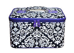 Малий кейс для косметики з білим візерунком Дамаск №3