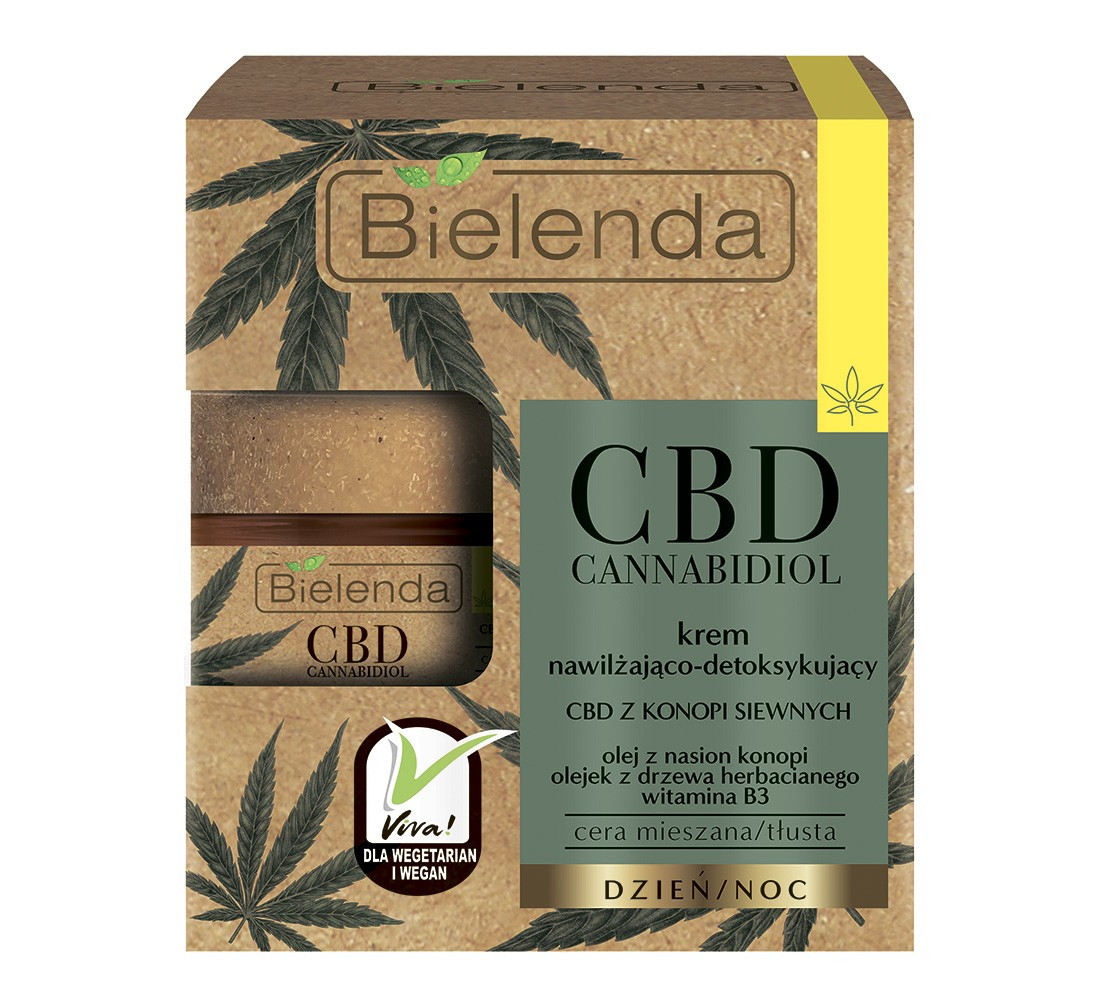 Зволожувальний крем для обличчя з детокс-ефектом Bielenda CBD Cannabidiol Moisturizing&Detoxifying Face Cream