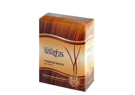 "Золотисто-коричневий" Трав'яна фарба для волосся Aasha Herbals