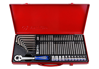 Набір вставок (біт) 3/8", TORX, SPLINE, HEX, 69 предметів KING TONY 5169PR