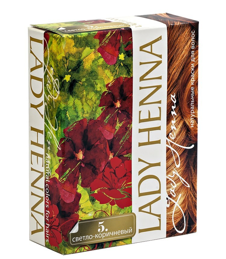 "Світло-коричневий" Фарба для волосся на основі хни Lady Henna
