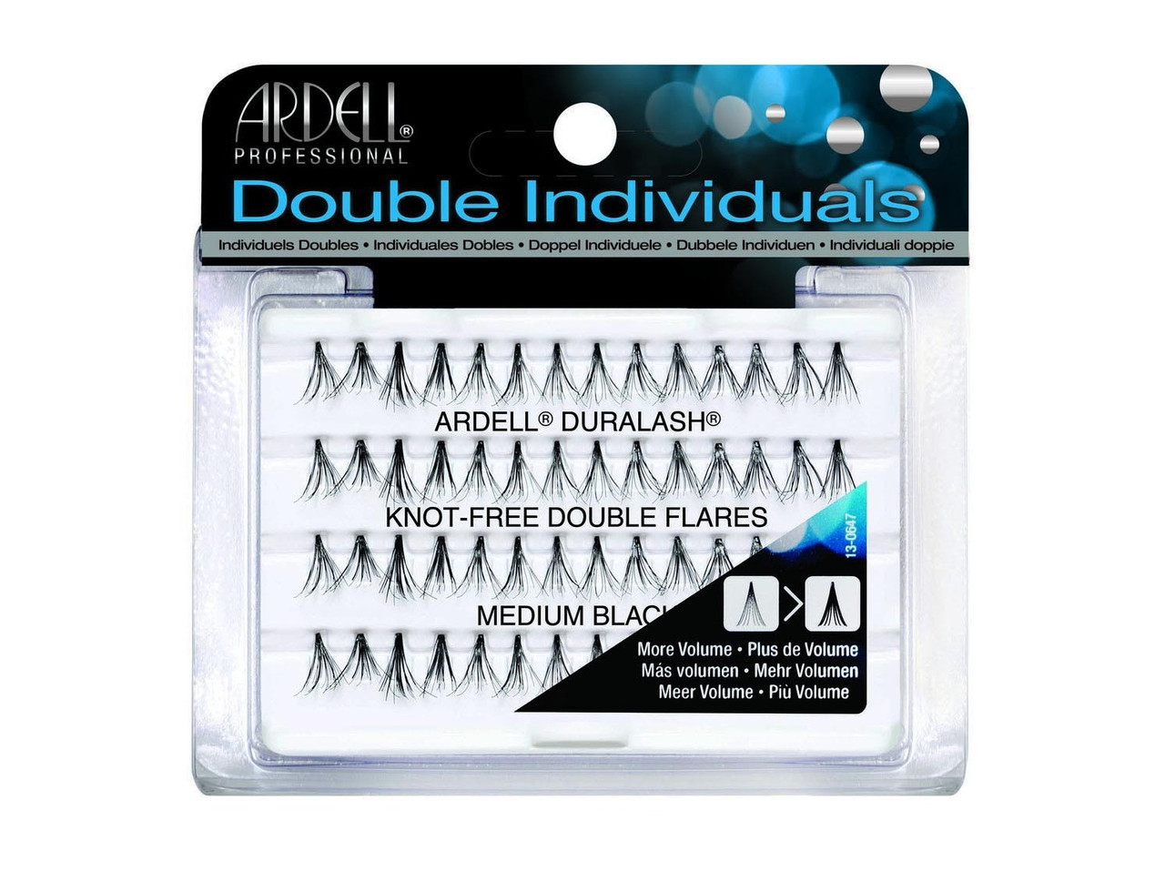 Безузелковые подвійні середні пучкові вії Ardell Double Individuals medium black 10 мм