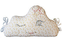 Подушка хмара для дитячого ліжечка з золотими зірками Дівчинка Kuzya Production