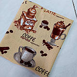 Стильні кухонні рушники з кавою та написами COFFE та LATTE, 45х70 см, фото 4