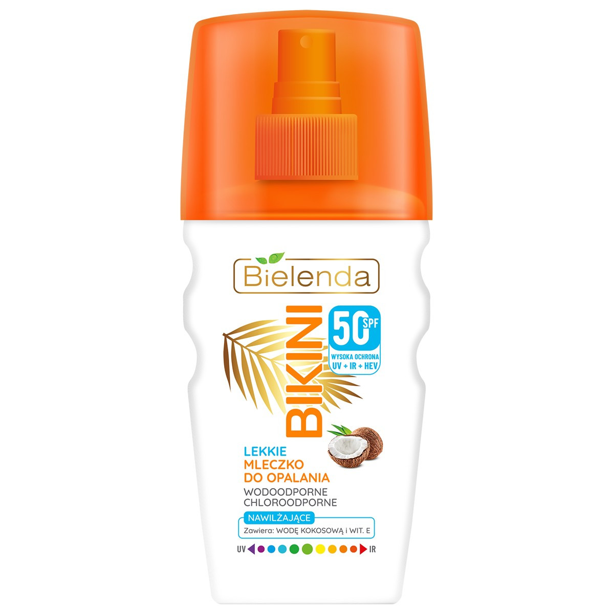 Сонцезахисе кокосове молочко-спрей для тіла Bіelenda Bikini Suntan Milk spray SPF50