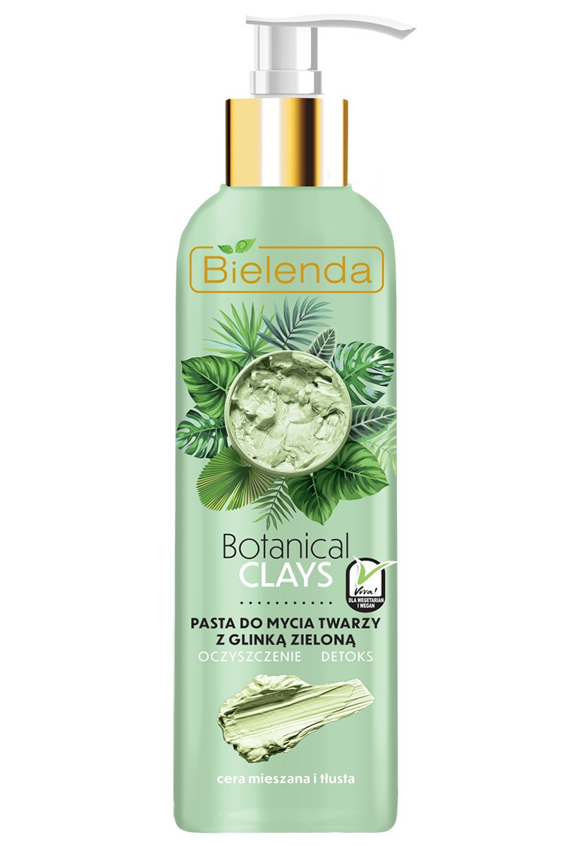 Паста для вмивання обличчя з зеленою глиною Bіelenda Botanical Clays Vegan Face Wash Paste Green Clay