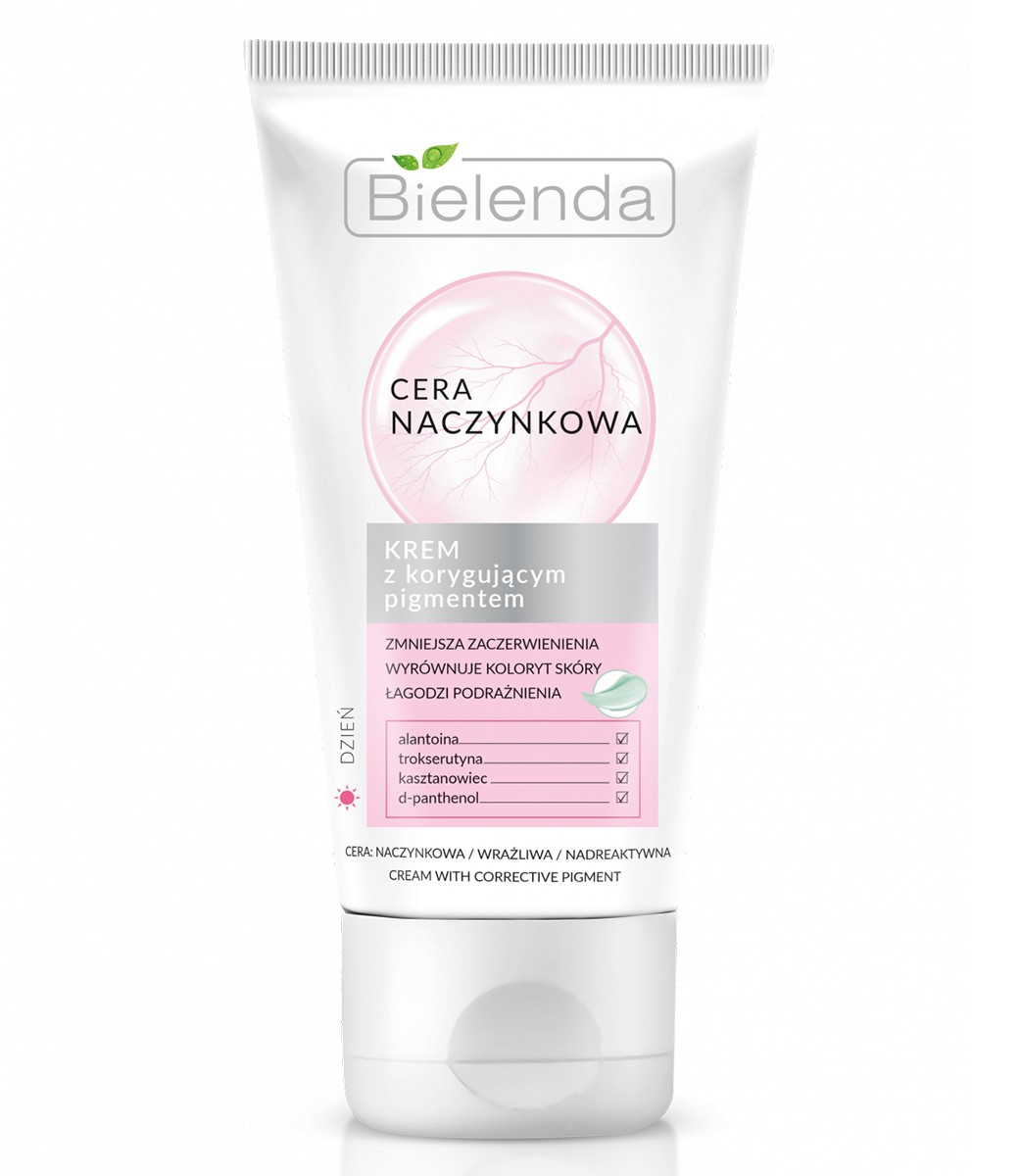 Крем для обличчя з коригувальним пігментом Bielenda Capillary Skin Day Face Cream with Corrective Pigment, фото 1