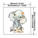 Набір бавовняних панелей Слоники і квіти. Сатин, фото 7