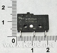 MSW-11 / KW11-3Z-1 Микропереключатель 5A 250VAC ON-(ON) без фиксации 19.8х10.2мм, толщина 6.3мм