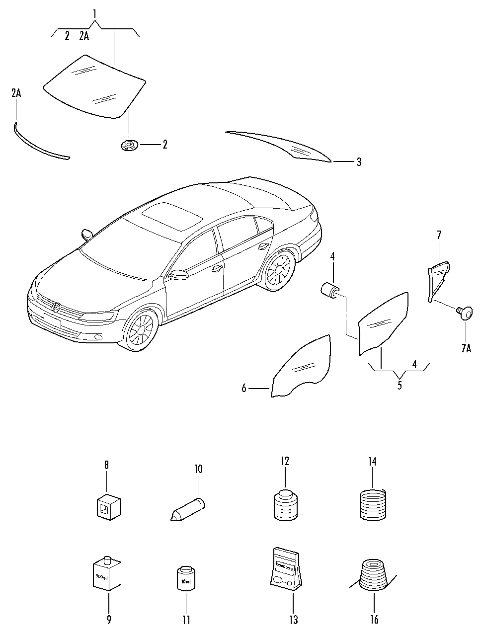 Скло переднє volkswagen jetta 6, фото 1