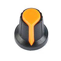 Ручка AG2 ( XC-1502) для потенціометра чорна з ПОМАРАНЧЕВОЮ вставкою