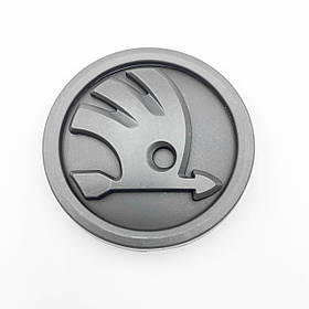 Емблема SKODA (Шкода) 79 mm New Чорно Чорний Матт