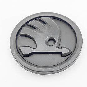 Емблема SKODA (Шкода) 89 mm New Чорно Чорна Матова