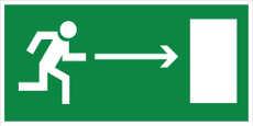 Знак Фотолюмінесцентний Е03 Напрямок до евакуаційного виходу праворуч