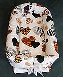 Кокон-позіціонер для новонароджених зі знімним чохлом і матрацом + подушка Сердечка Kuzya Production, фото 9