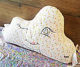 Подушка хмара для дитячого ліжечка з золотими зірками Хлопчик Kuzya Production, фото 2
