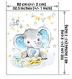 Набір сатинових панелей Блакитний слоник Kuzya Production, фото 3