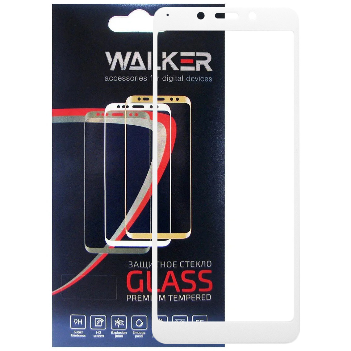 Захисне скло Walker 3D Full Glue для Xiaomi Redmi 6 / 6A White