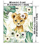 Панелька з сатину для дитячого пледа Левиця сафарі Дівчинка, фото 2