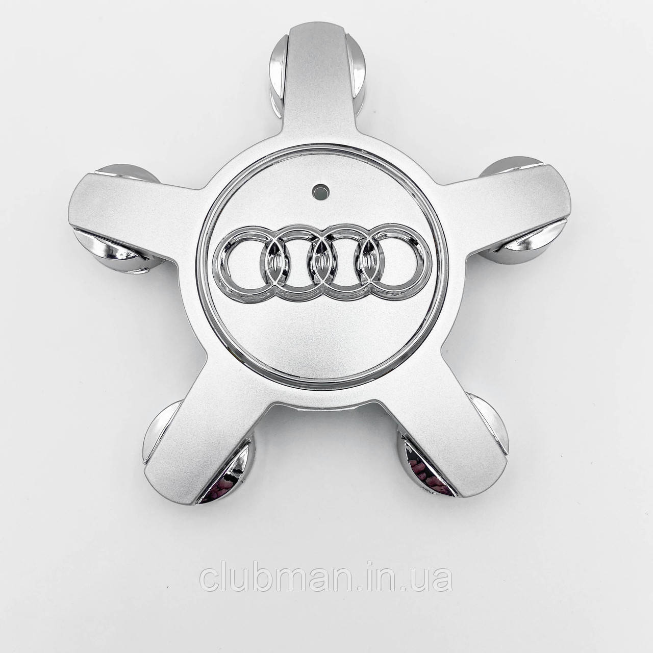 Ковпак (заглушка) зірка на литий диск AUDI (Ауді) 135 мм Сріблястий (4F0601165N)