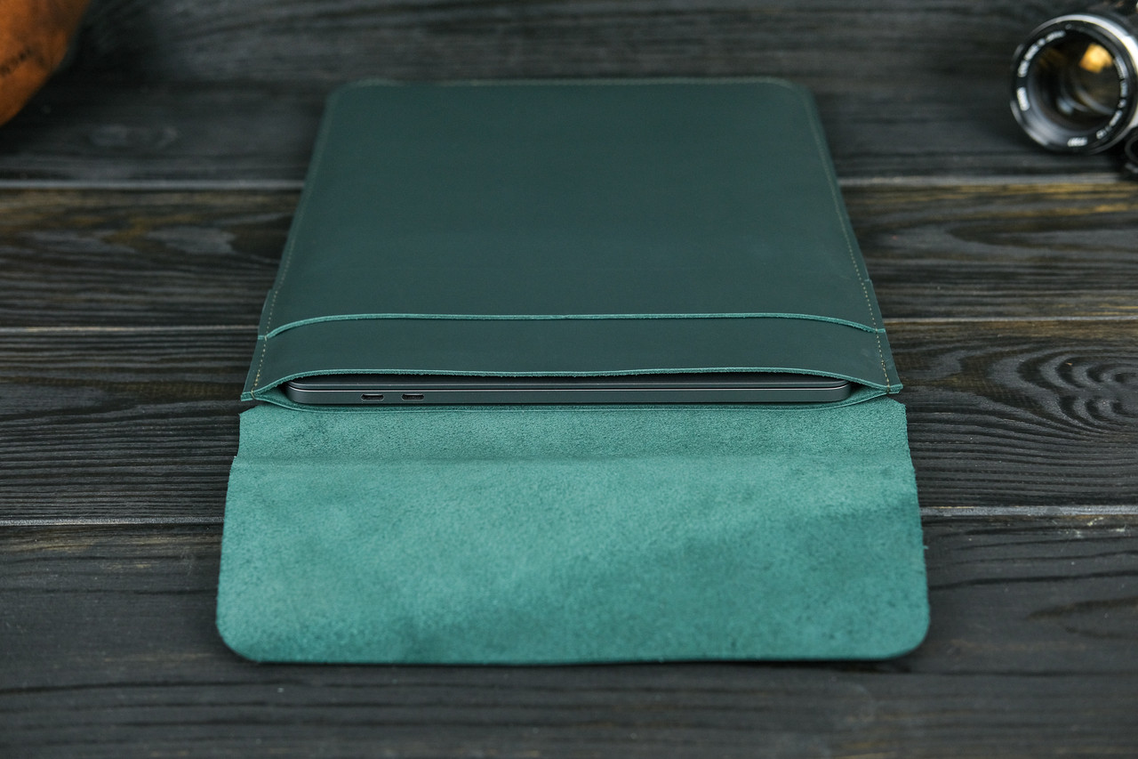 Шкіряний чохол для MacBook Air 13" (2018-2021) Дизайн №25, натуральна шкіра Grand, колір Зелений