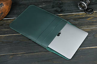 Чохол для MacBook Дизайн №25 з натуральної шкіри колір Зелений, фото 4