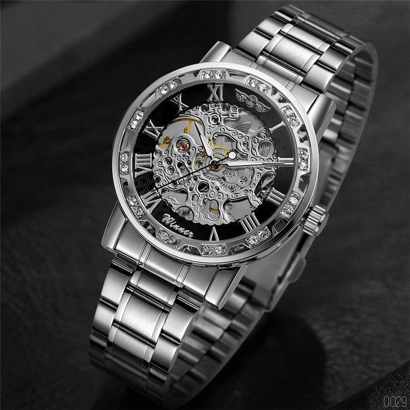 Winner 8012 Diamonds Automatic Silver-Black - фото 5 - id-p1557056590