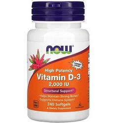 Вітаміни Now Vitamin D3 2000 (240 капсул.)